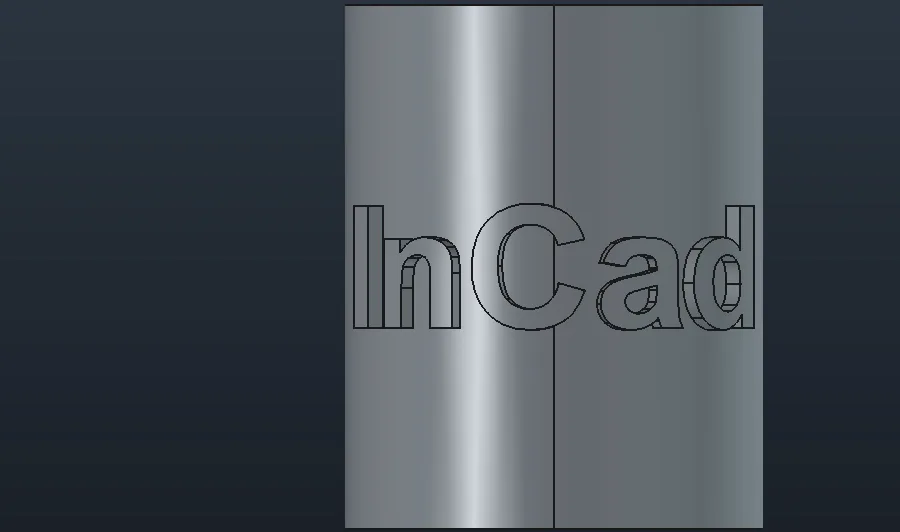Text embossed round a cylinder