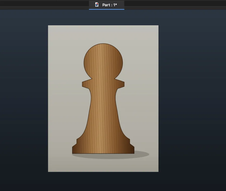 A photo of a pawn on the XZ plane